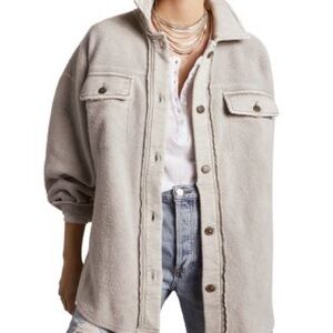 Free People Gray Button-Up Cardigan